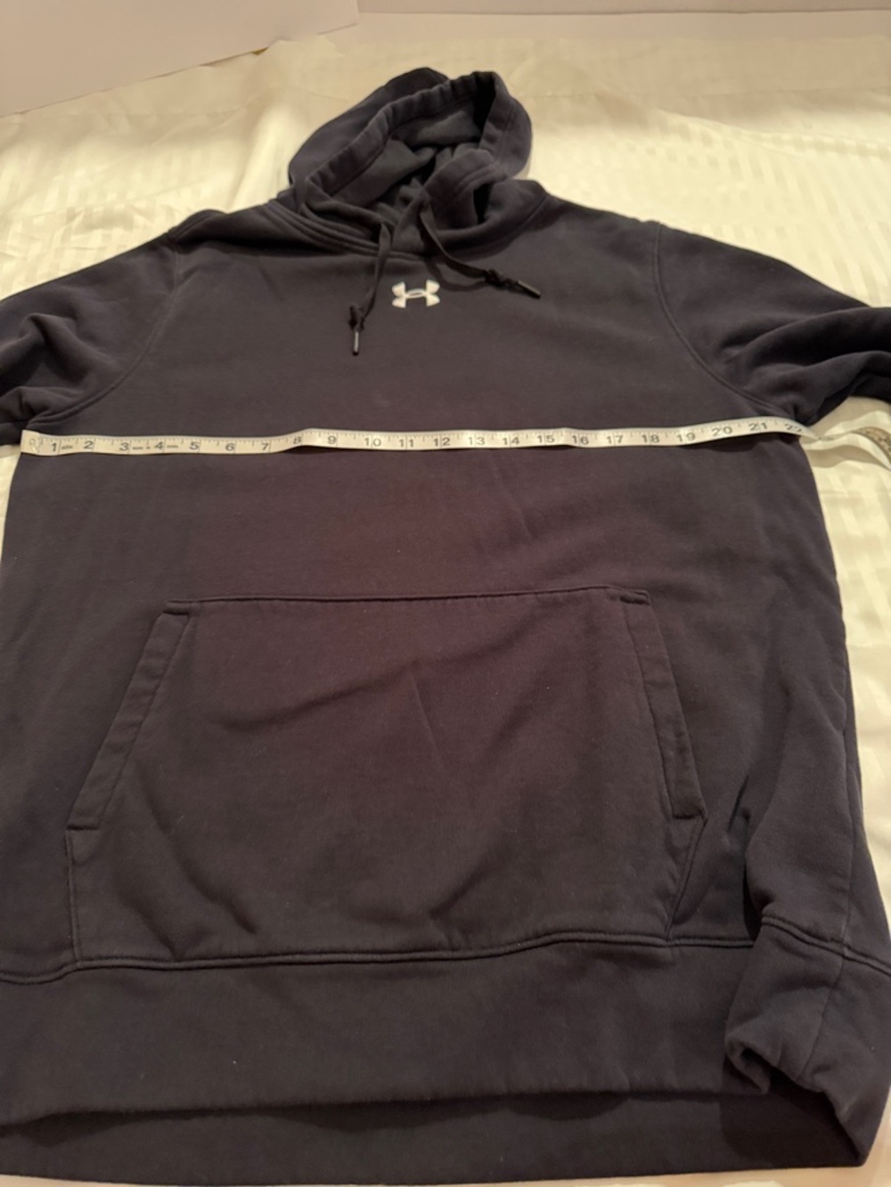 Under Armour Black Pullover Hoodie with White Logo - Picture 6 of 9